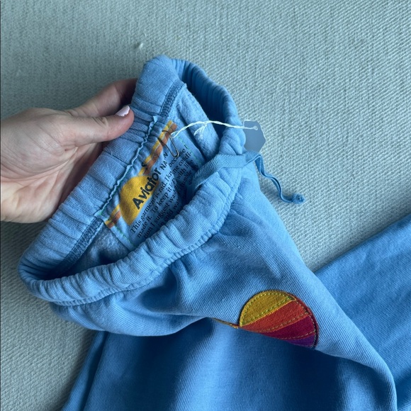 NWT Aviator Nation RAINBOW HEART STITCH SWEATPANTS - Picture 5 of 6